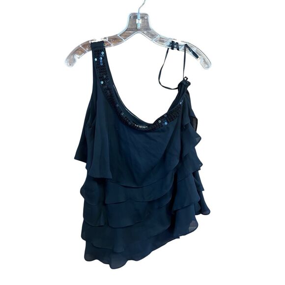Lane Bryant One Shoulder tiered sequence blouse Sz 14 Black NWT - Picture 1 of 6